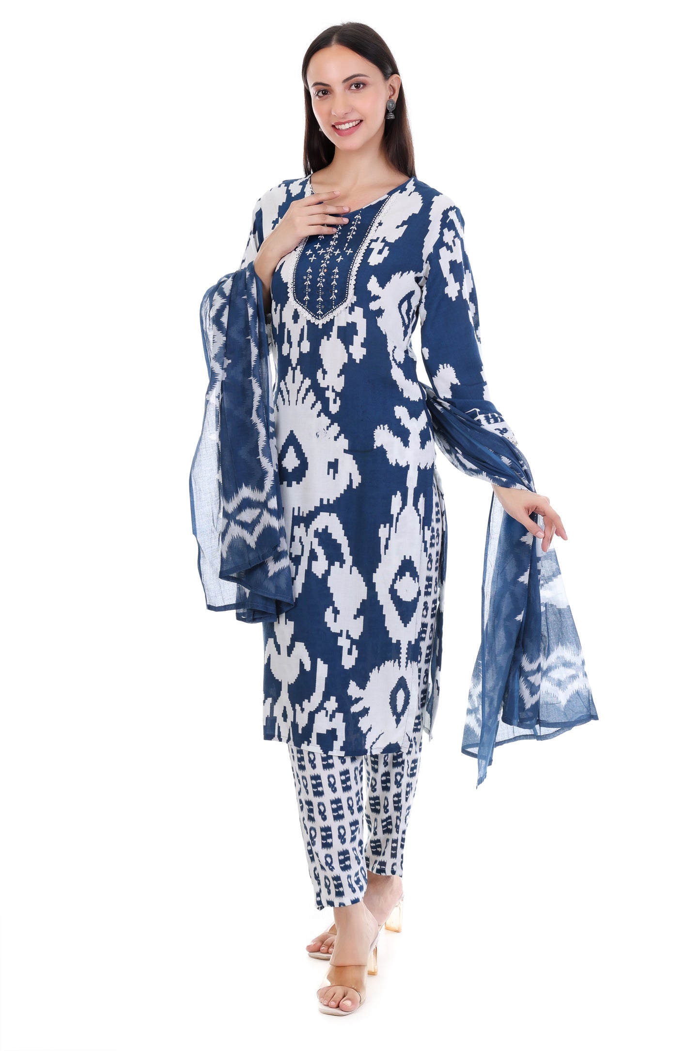 Indigo Ikat Grace Kurti Set