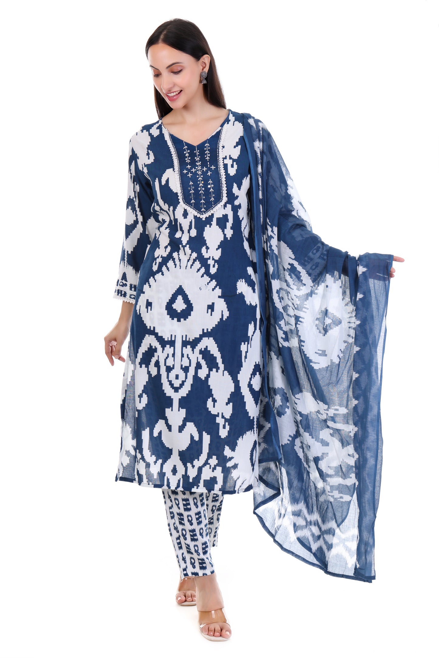 Indigo Ikat Grace Kurti Set