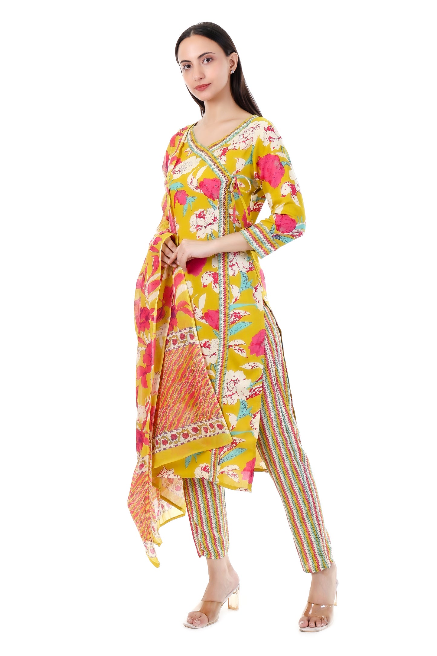 Aabroo Mustard Kurti Set