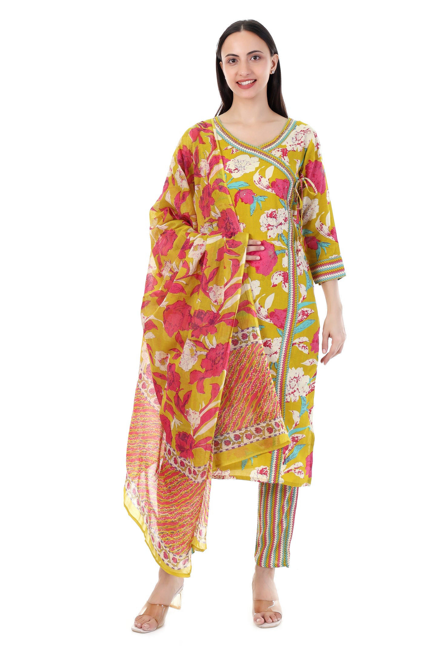 Aabroo Mustard Kurti Set