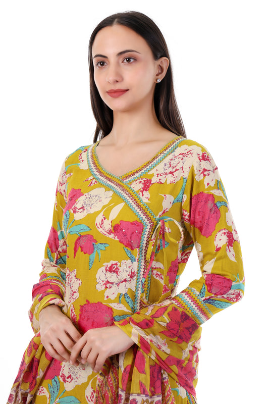 Aabroo Mustard Kurti Set
