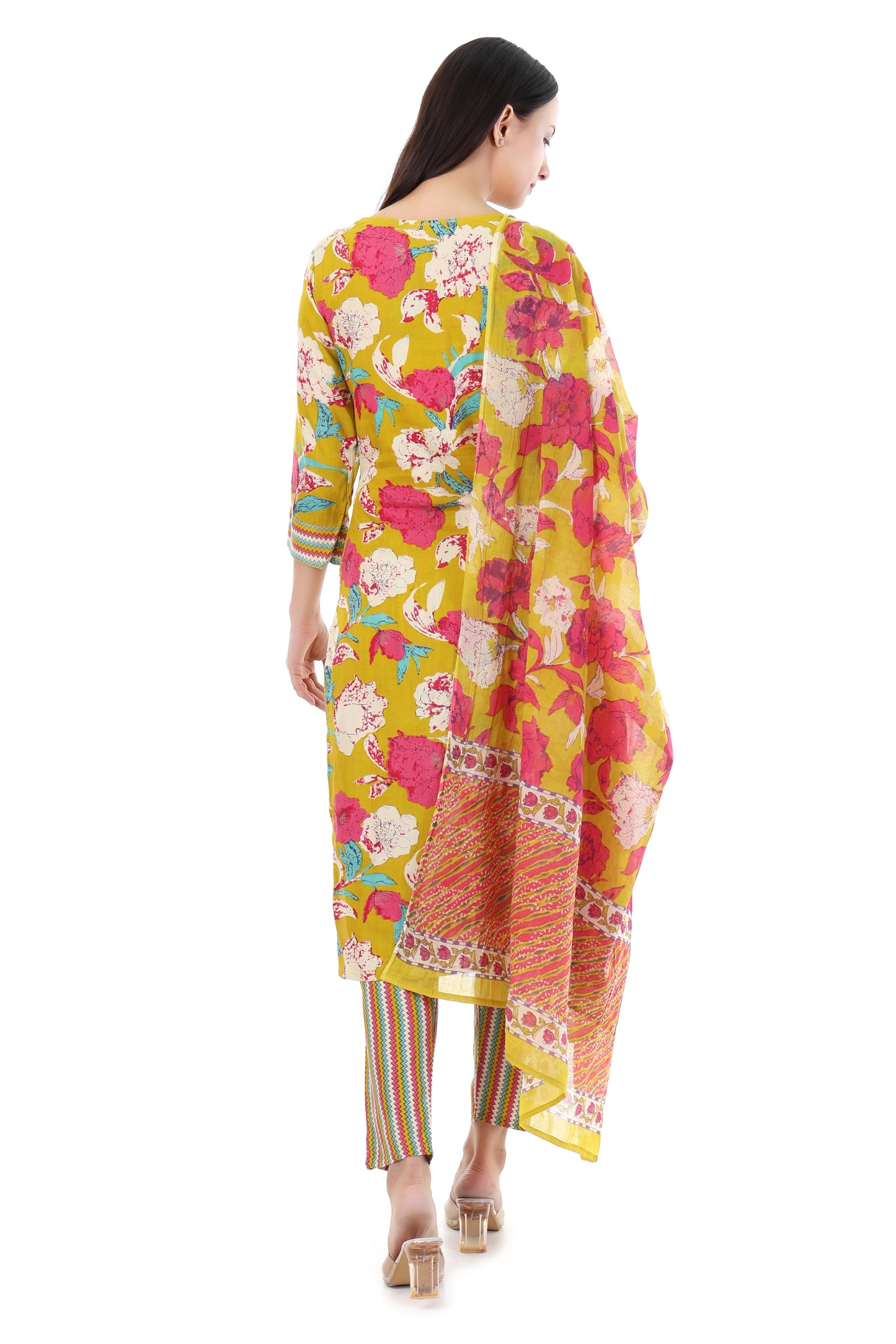 Aabroo Mustard Kurti Set